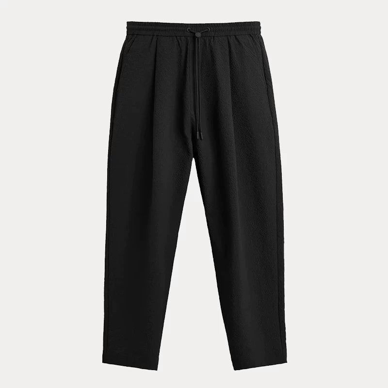 Seersucker Relaxed Trousers