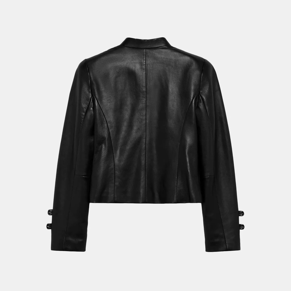 Stand-Collar Knot-Button Jacket