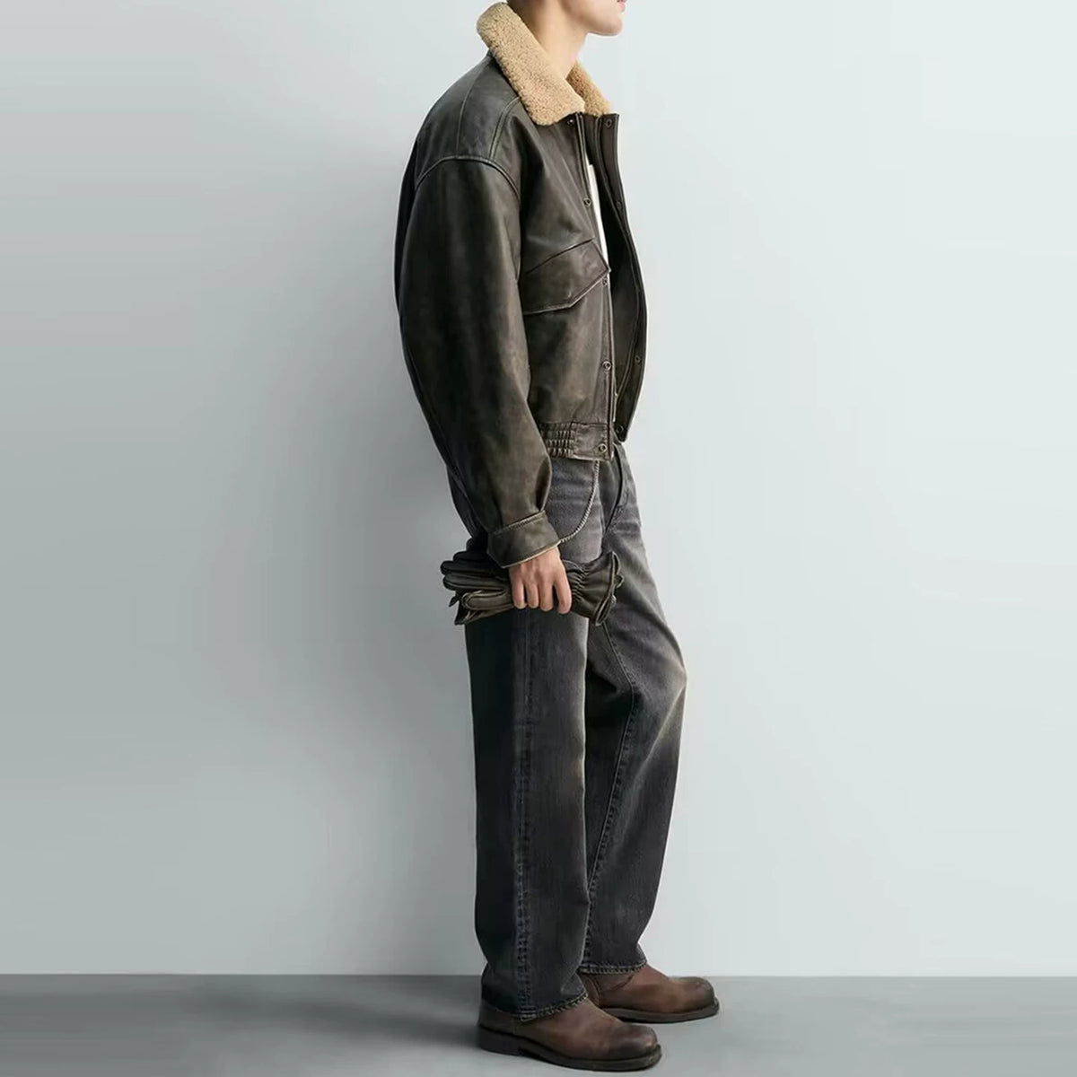 Contrast Cropped Bomber Jacket