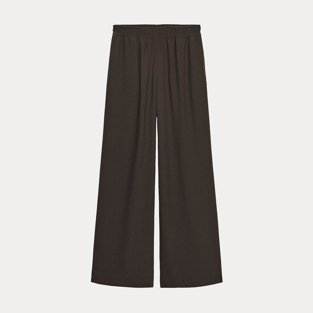 Crepe Tie-Detail Shirt and Wide-Leg Trousers Set
