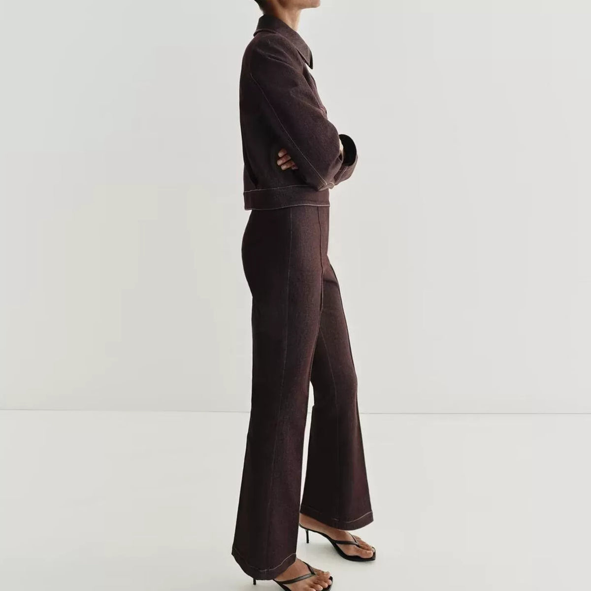Flap Pocket Jacket & Flared Trousers Set