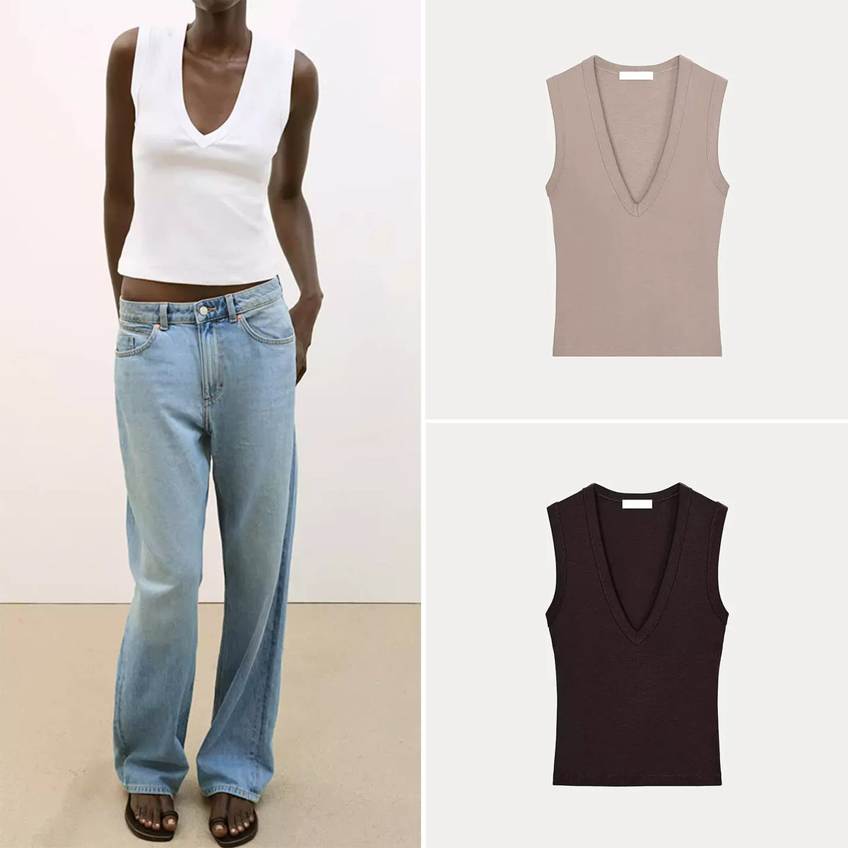 Sleeveless V-Neck Top