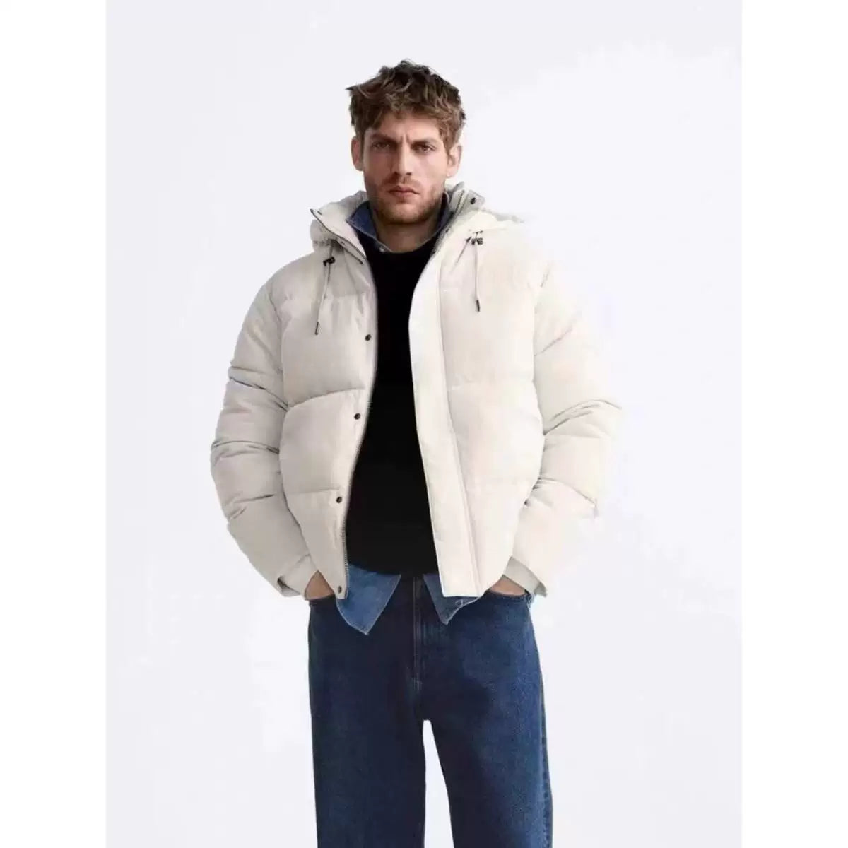 White Hooded Puffer Jacket