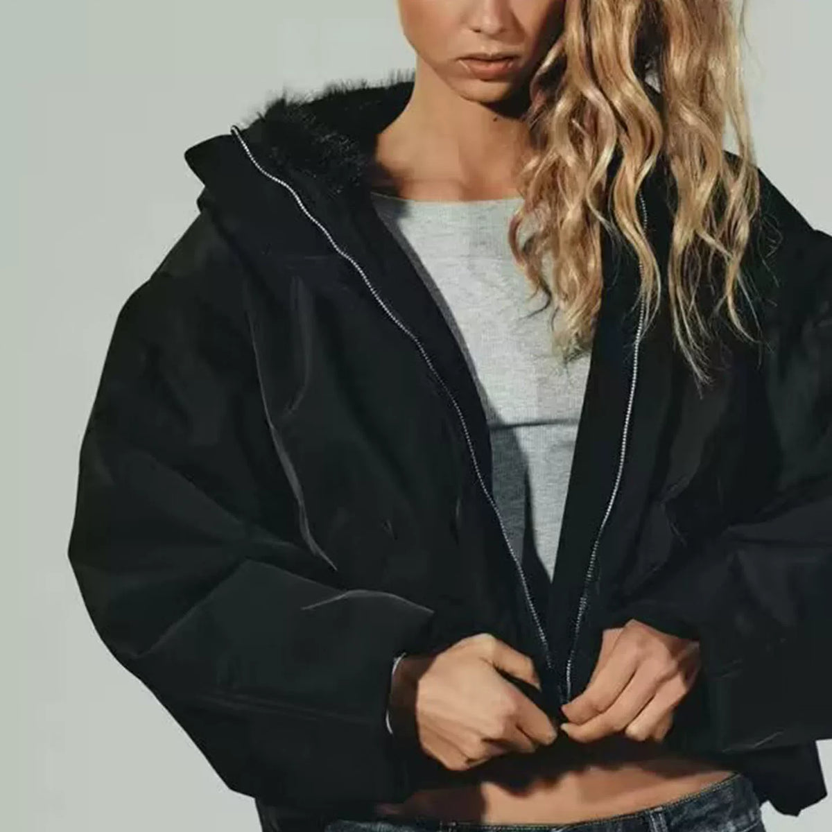 Faux Fur Hooded Jacket