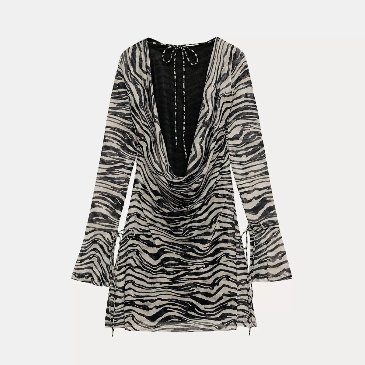Animal Print Open-Back Dress