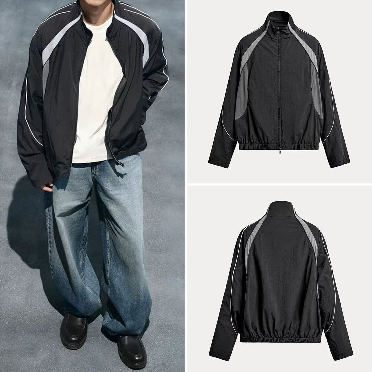 Colour-Block Relaxed Jacket