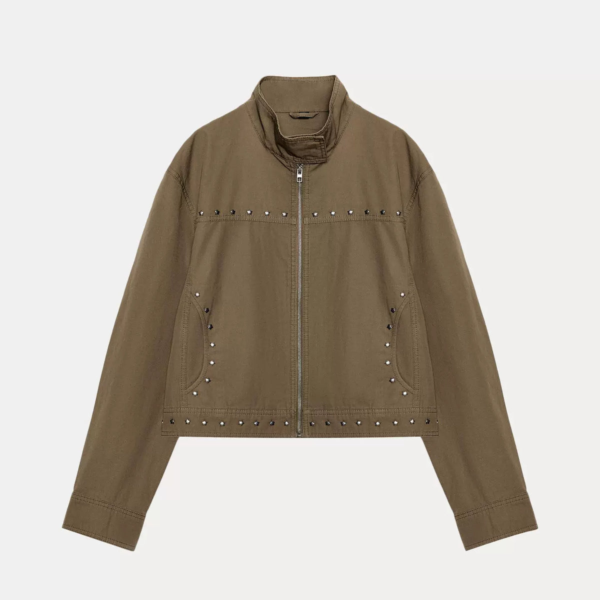 Star Stud Stand-Collar Jacket