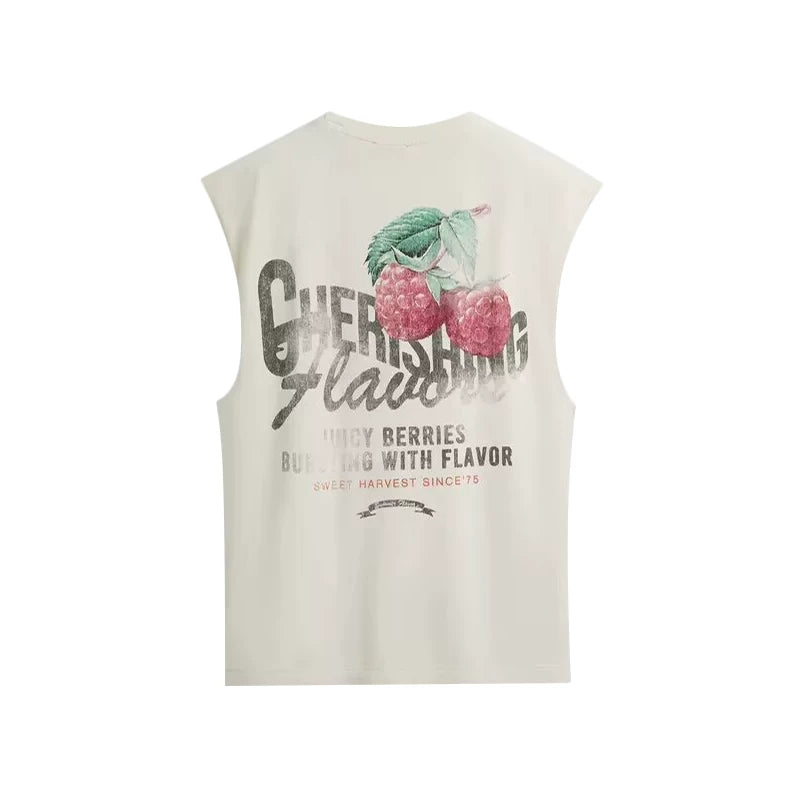 Washed Contrast Print Tank Tee
