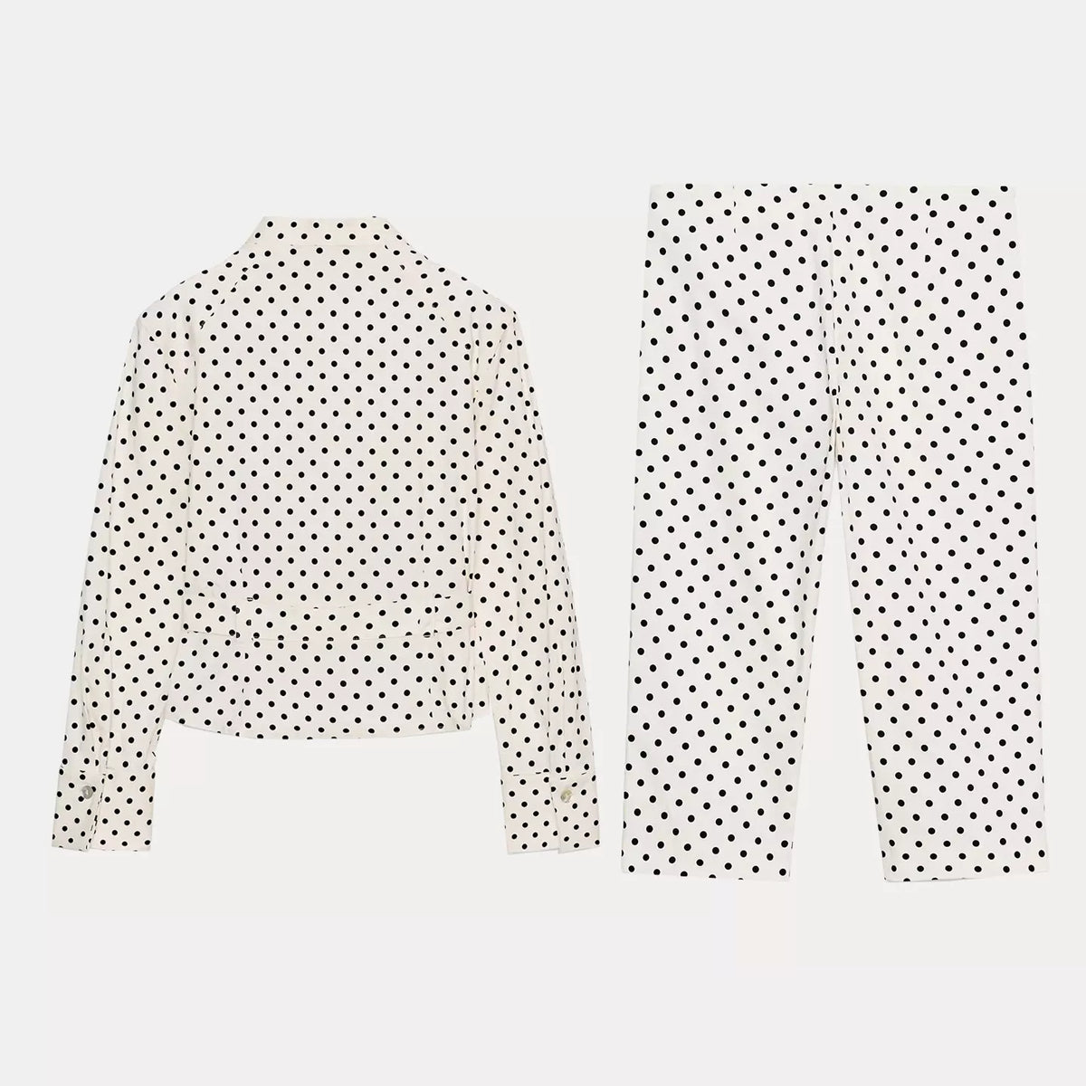 Polka Dot Shirt Jacket & Capri Trousers Set