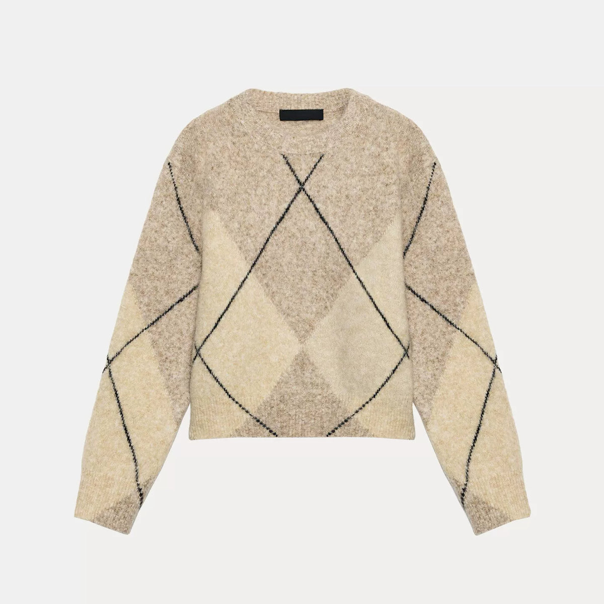 Diamond Pattern Faded Knit Sweater