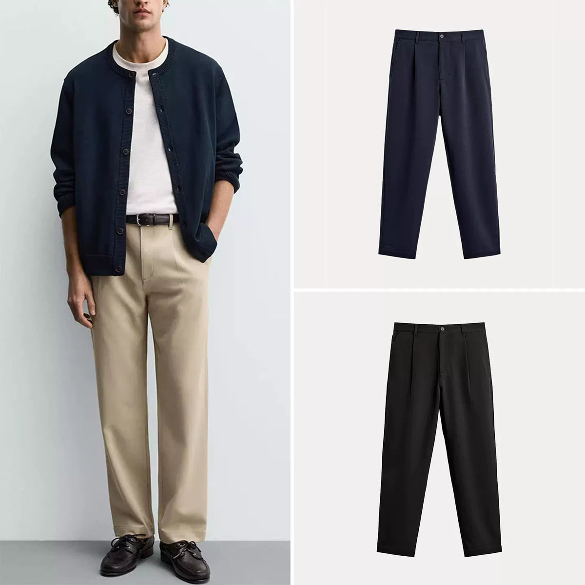 Pleat Detail Stretch Trousers