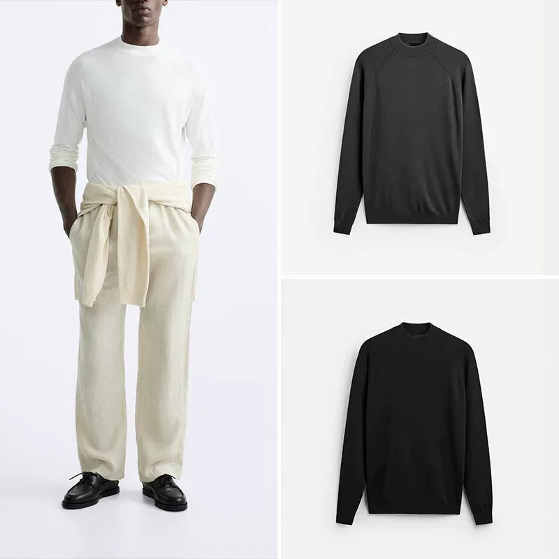Relaxed Half-Neck Knit Sweater
