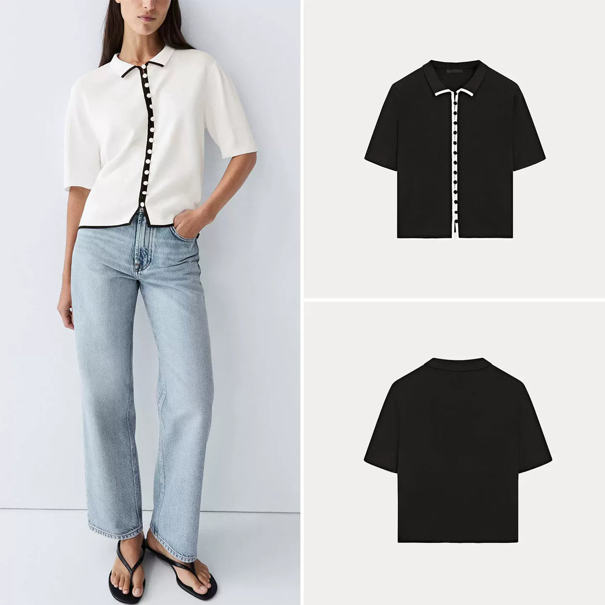 Contrast Trim Knit Cardigan