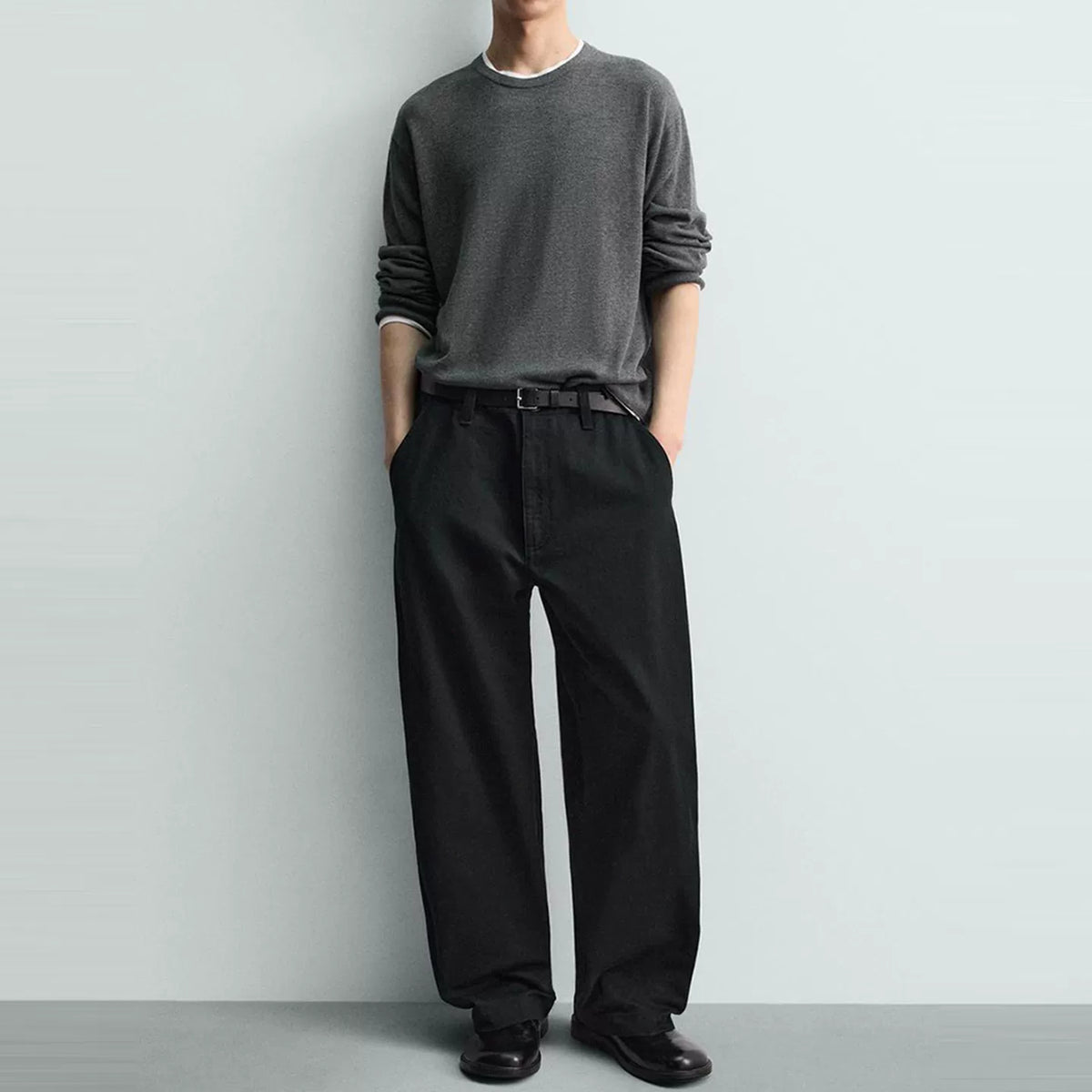 Contrast Layered Knit Sweater