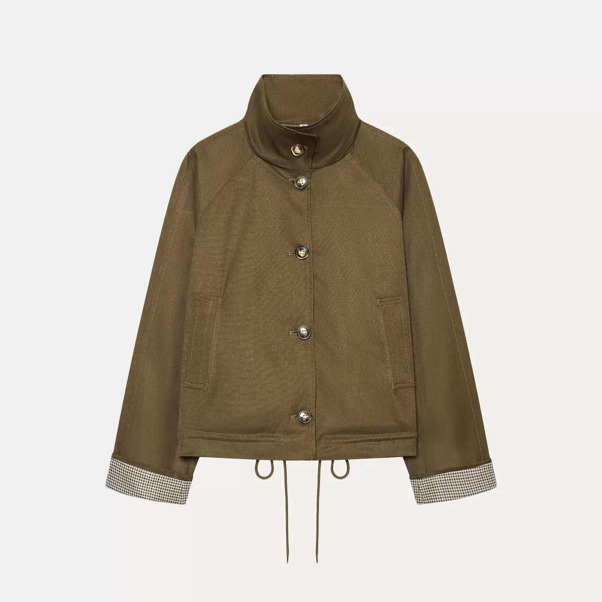Twill Funnel-Neck Jacket