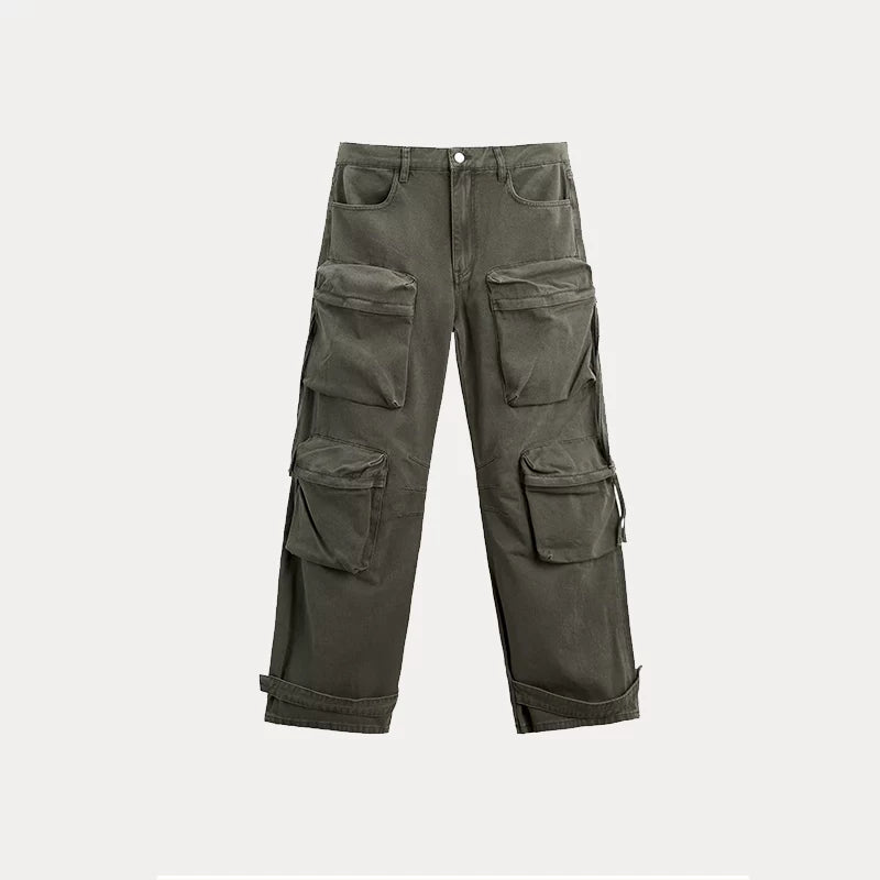 Washed Utility Pocket Jeans