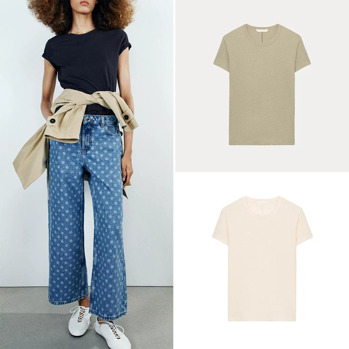Straight-Cut Crew Neck T-Shirt