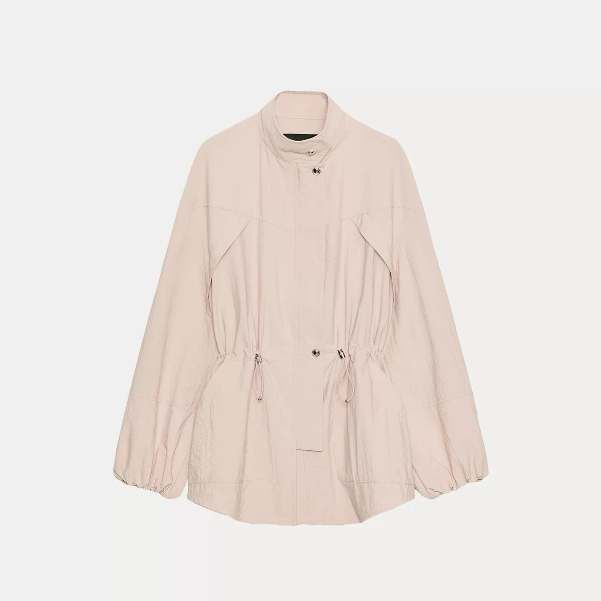 Cinched Stand-Collar Jacket