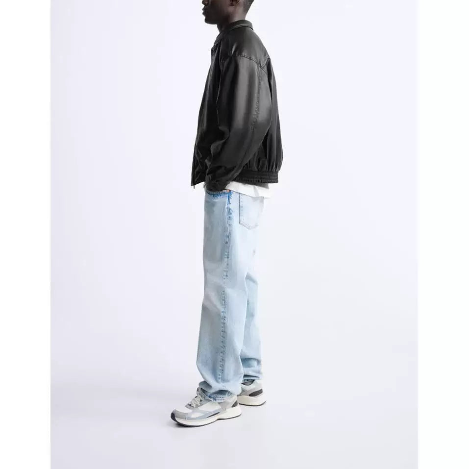 Faux Leather Padded Biker Jacket