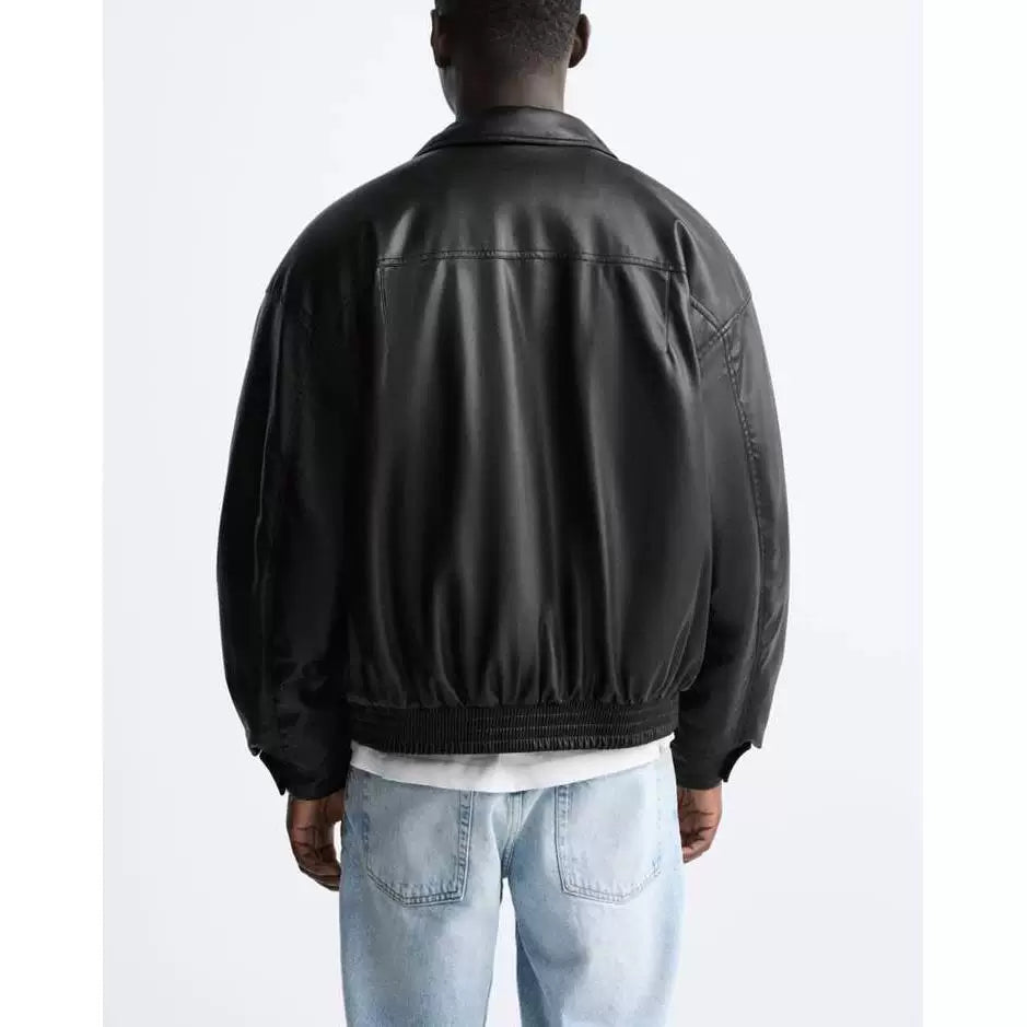 Faux Leather Padded Biker Jacket