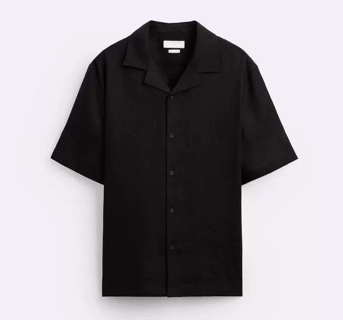 Bowling Collar Blend Short-Sleeve Shirt