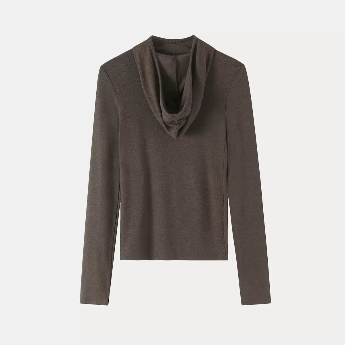 Fitted Long-Sleeve Hooded Tee