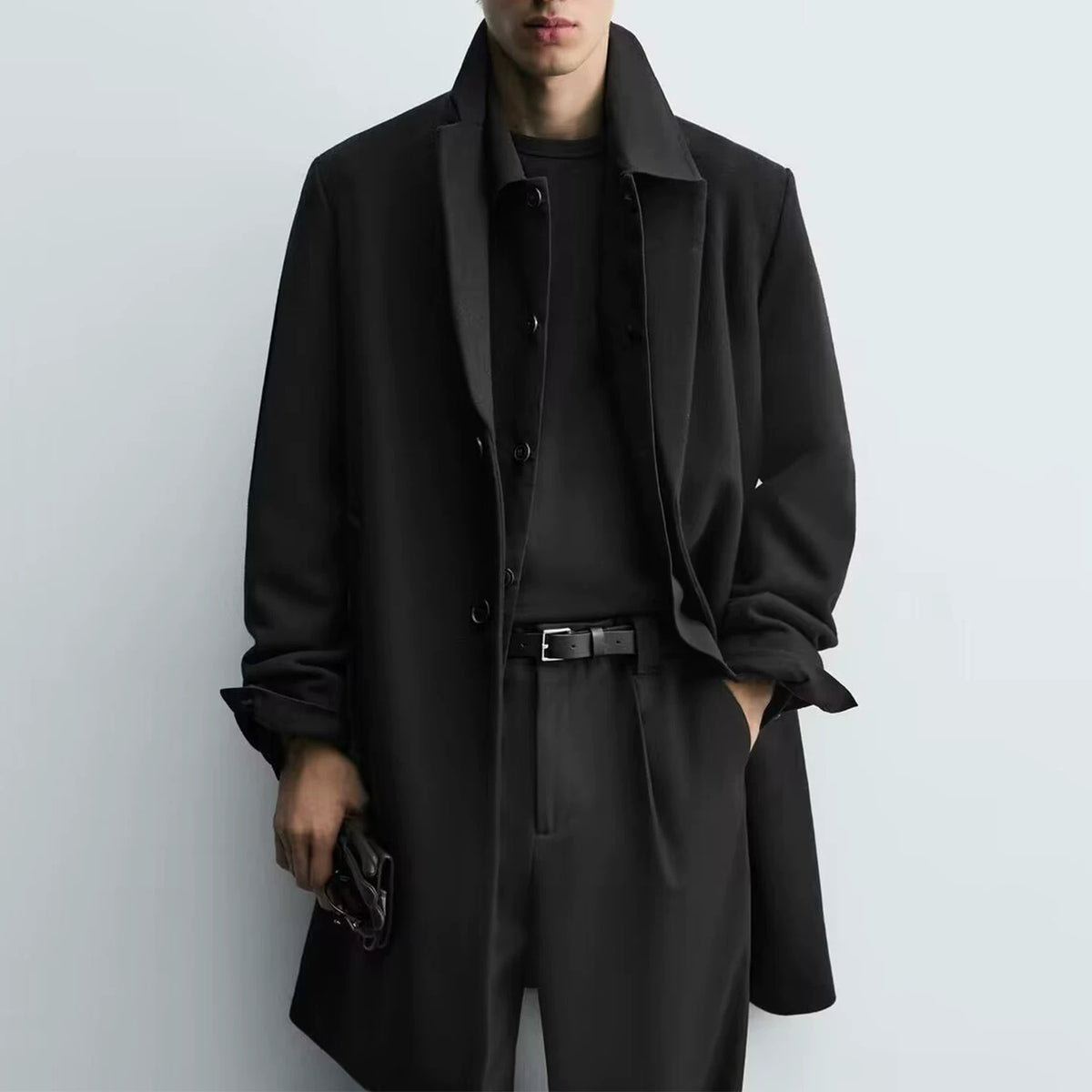Slim Straight Wool-Blend Overcoat