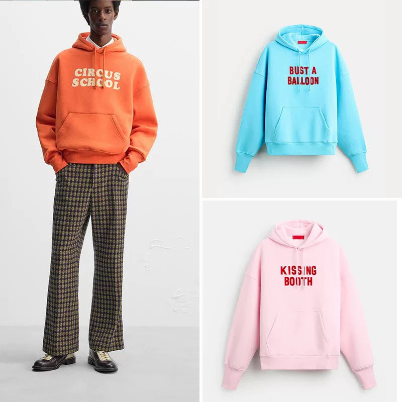 Letter Print Hooded Sweatshirt