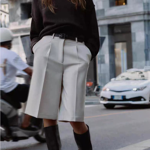 Belted Bermuda Shorts