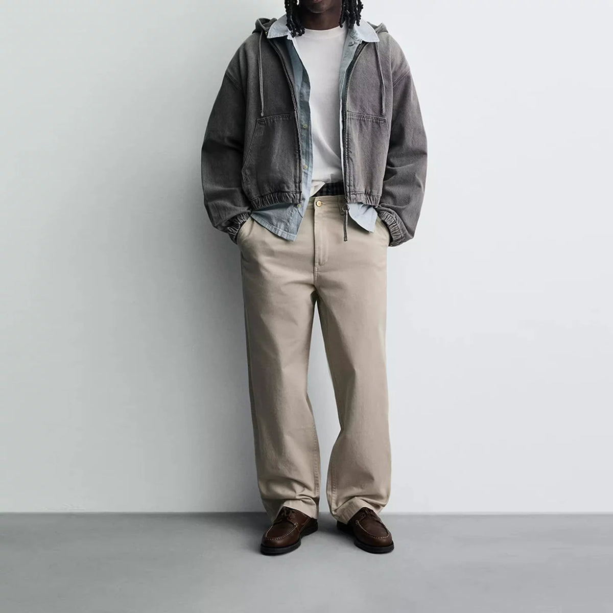 Washed Hooded Zip Jacket