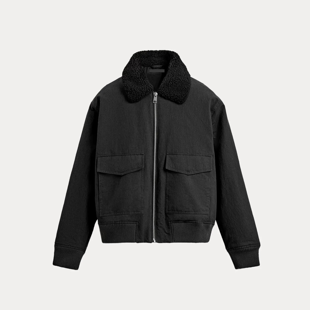 Paneled Collar Flight Jacket
