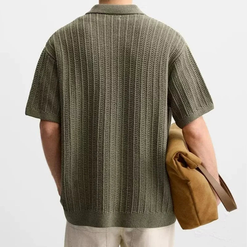 Knit Slim Short-Sleeve Shirt