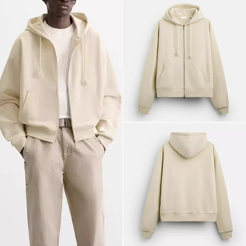 Relaxed Zip-Front Hoodie