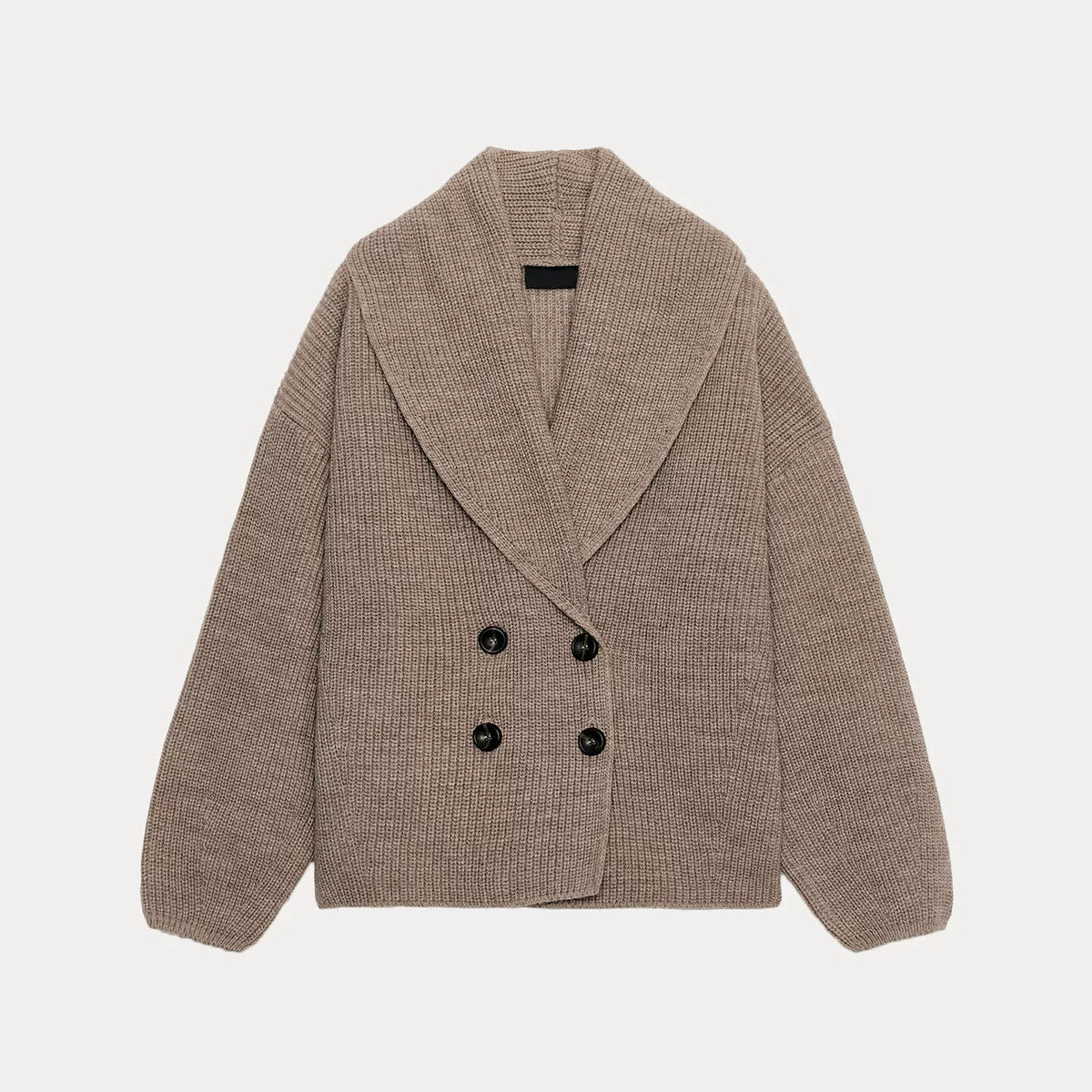 Double-Breasted Knit Cardigan