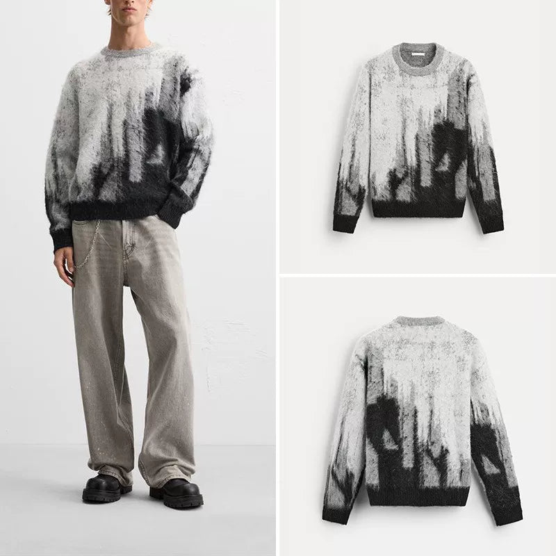 Jacquard Crew Neck Sweater