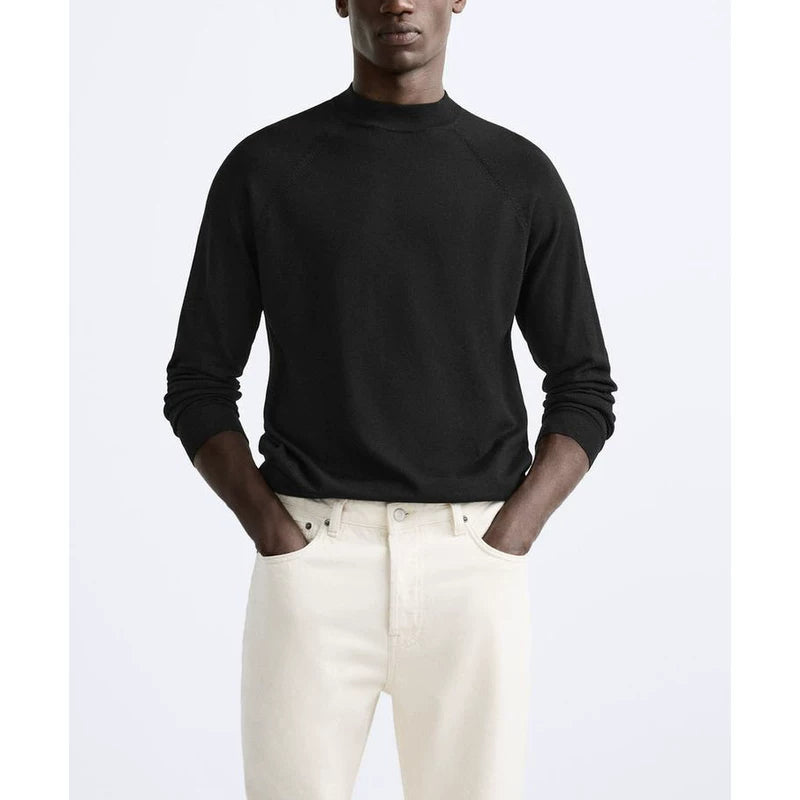 Relaxed Half-Neck Knit Sweater