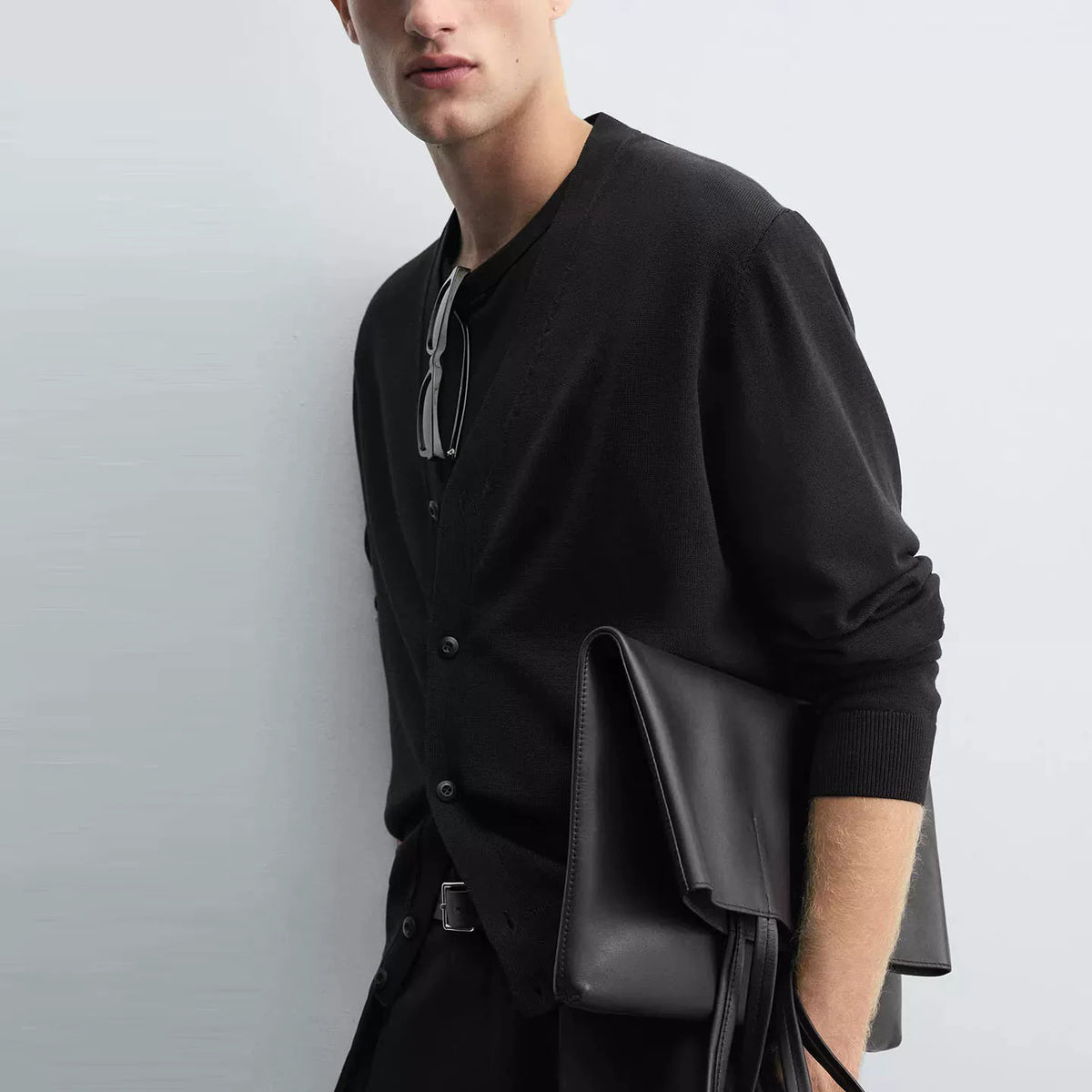 Textured V-Neck Cardigan