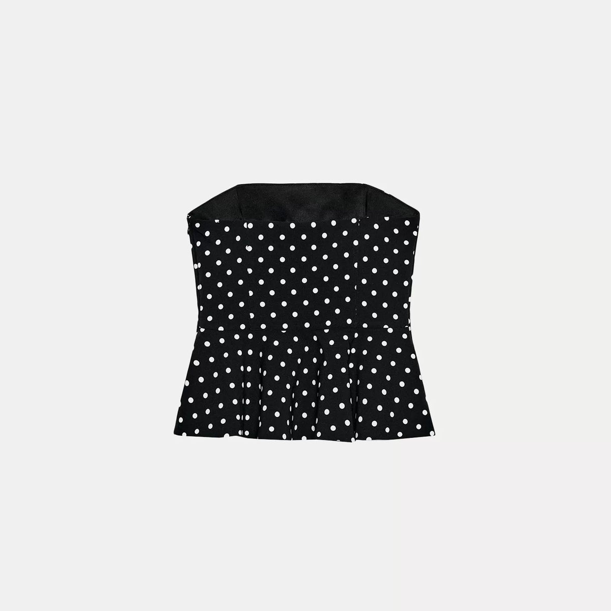 Polka Dot Straight-Neck Top