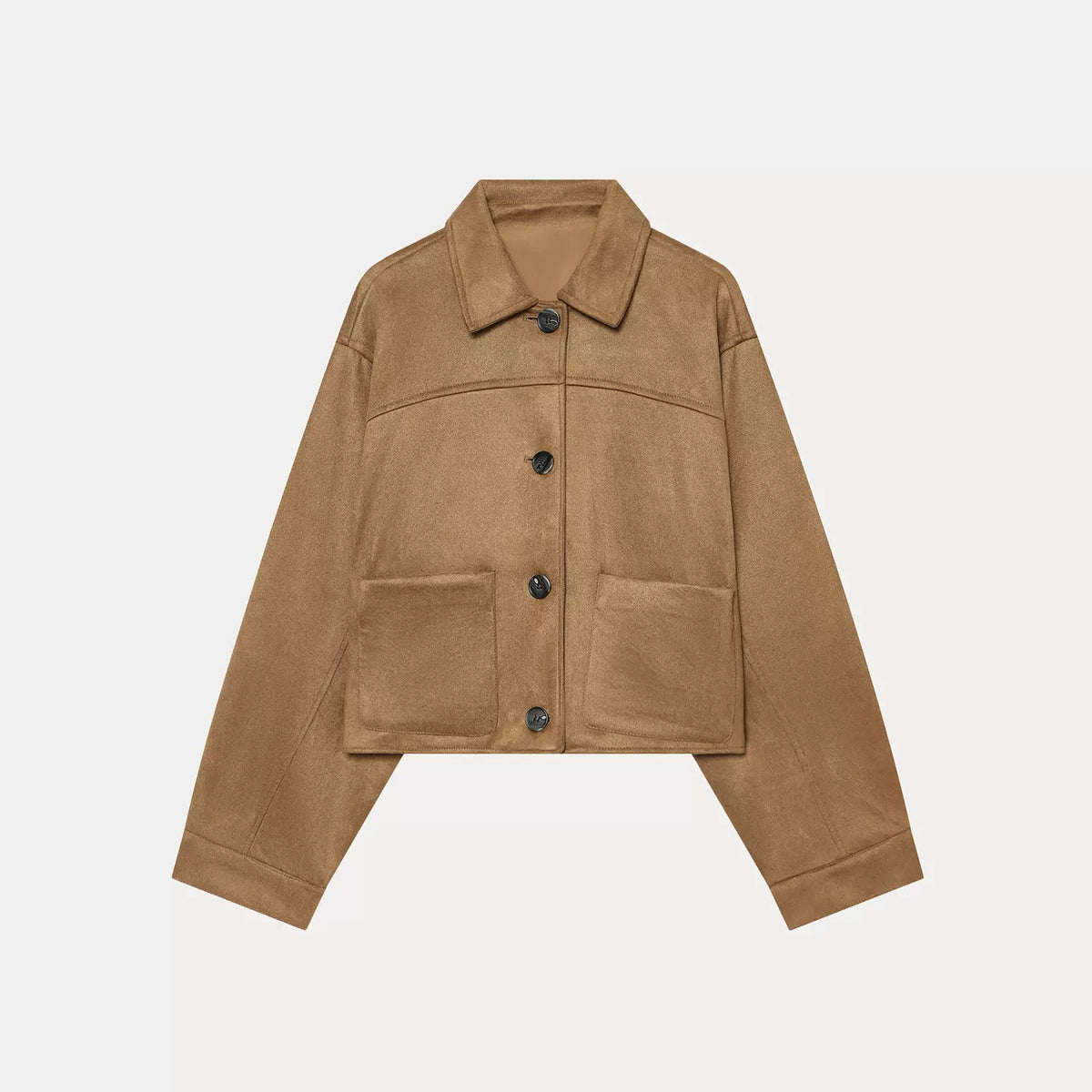 Relaxed Single-Breasted Collar Jacket