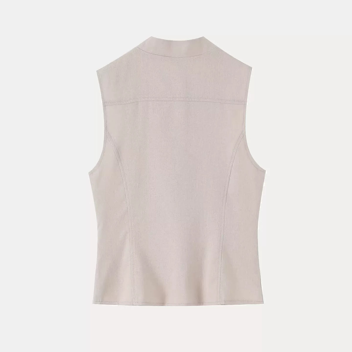 Knot-Button Sleeveless Vest Top