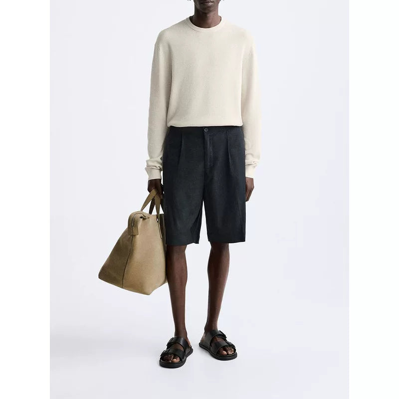 Textured Crew Neck Sweater