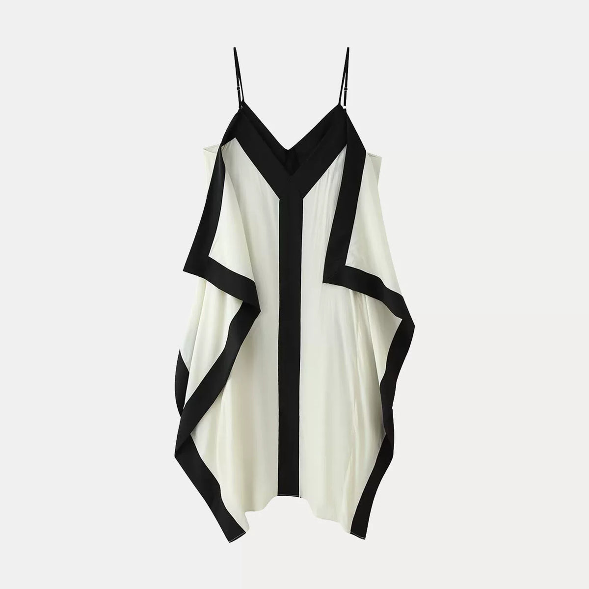 Contrast Draped Slip Dress