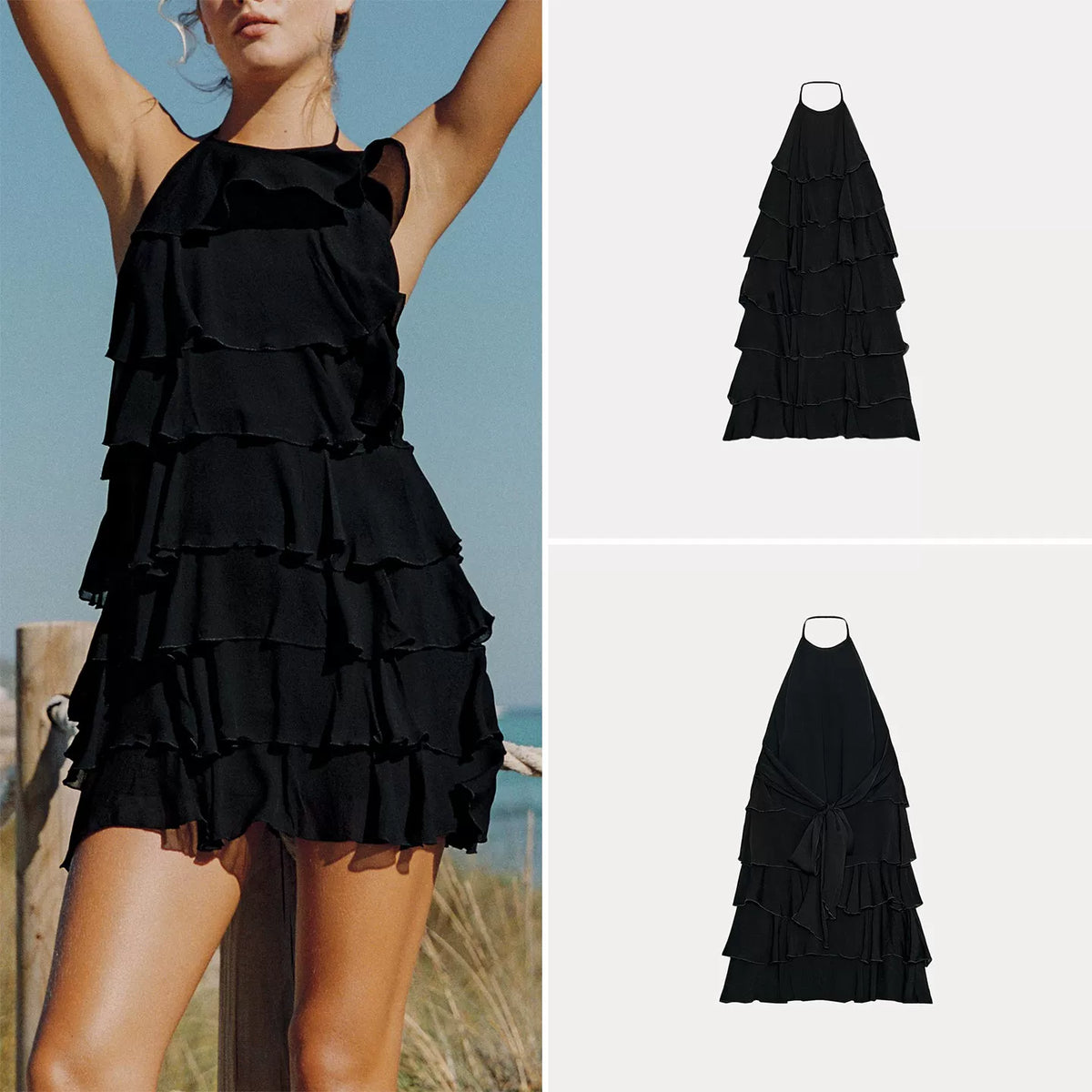 Halter Tiered Mini Dress