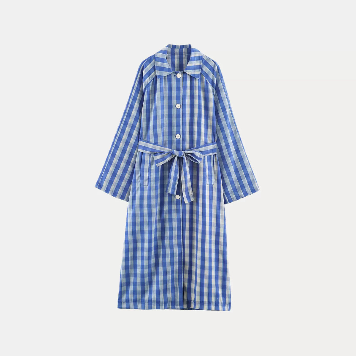 Belted Plaid Shirt Dress