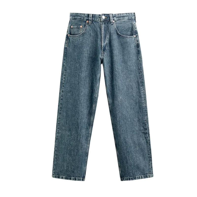 Washed Straight-Leg Jeans
