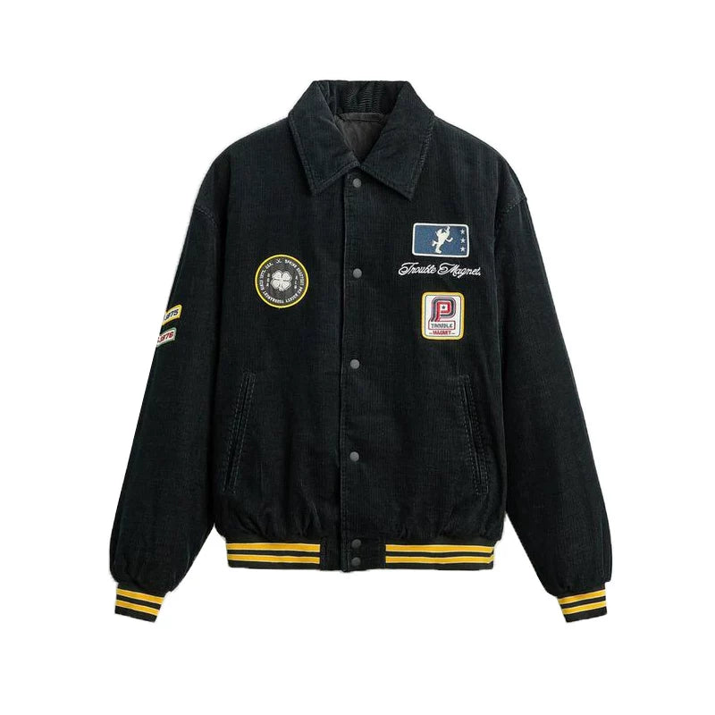 Patchwork Corduroy Varsity Jacket