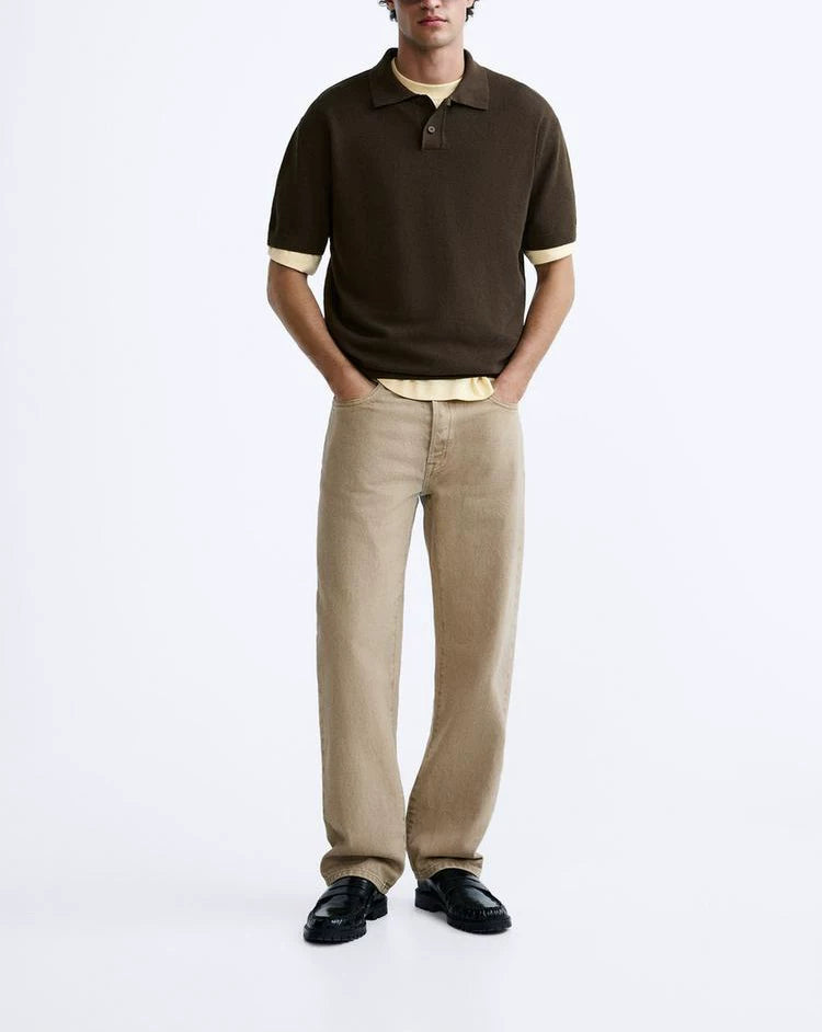 Short-Sleeve Knit Polo