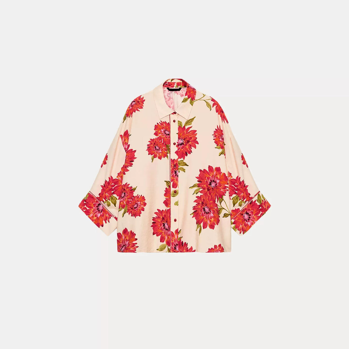 Wide Floral Print Shirt