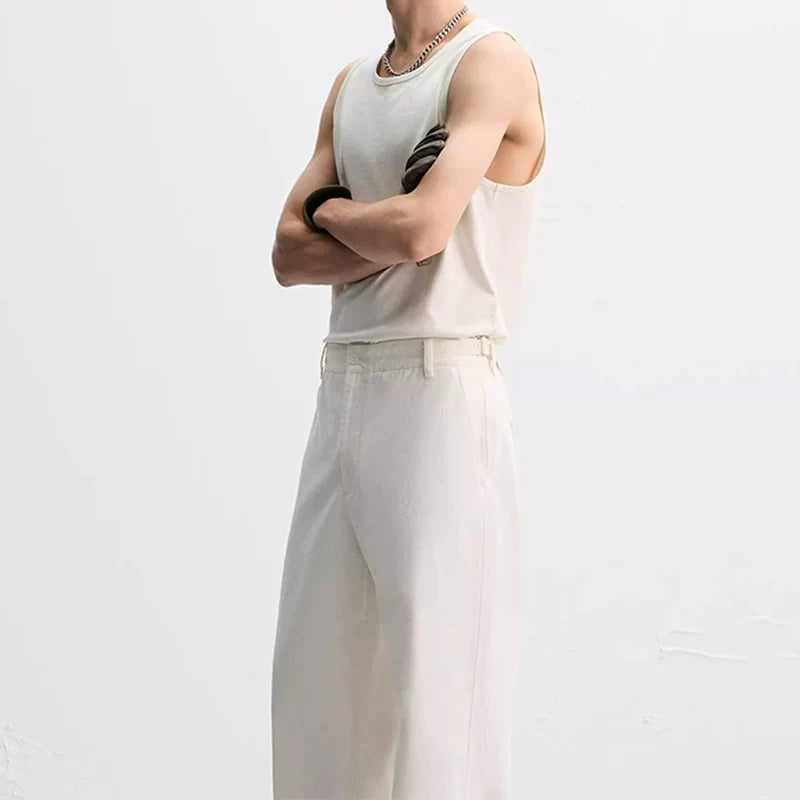 Solid Crew Neck Vest Top
