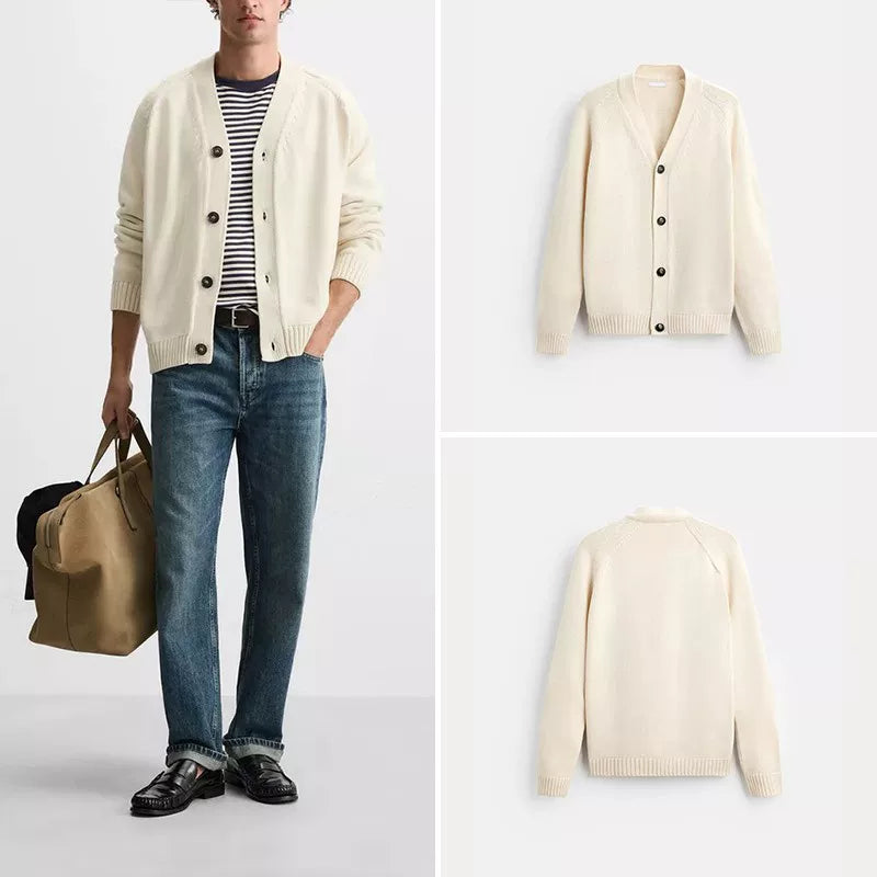 Contrast Single-Breasted Cardigan